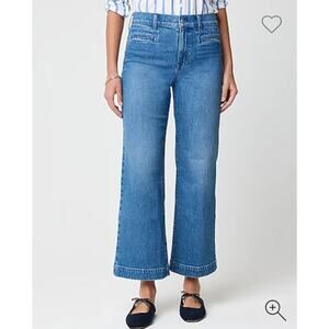 J. Crew Factory Wide-Leg Cropped Jean Style CB374 Turq Lake Wash Size 29